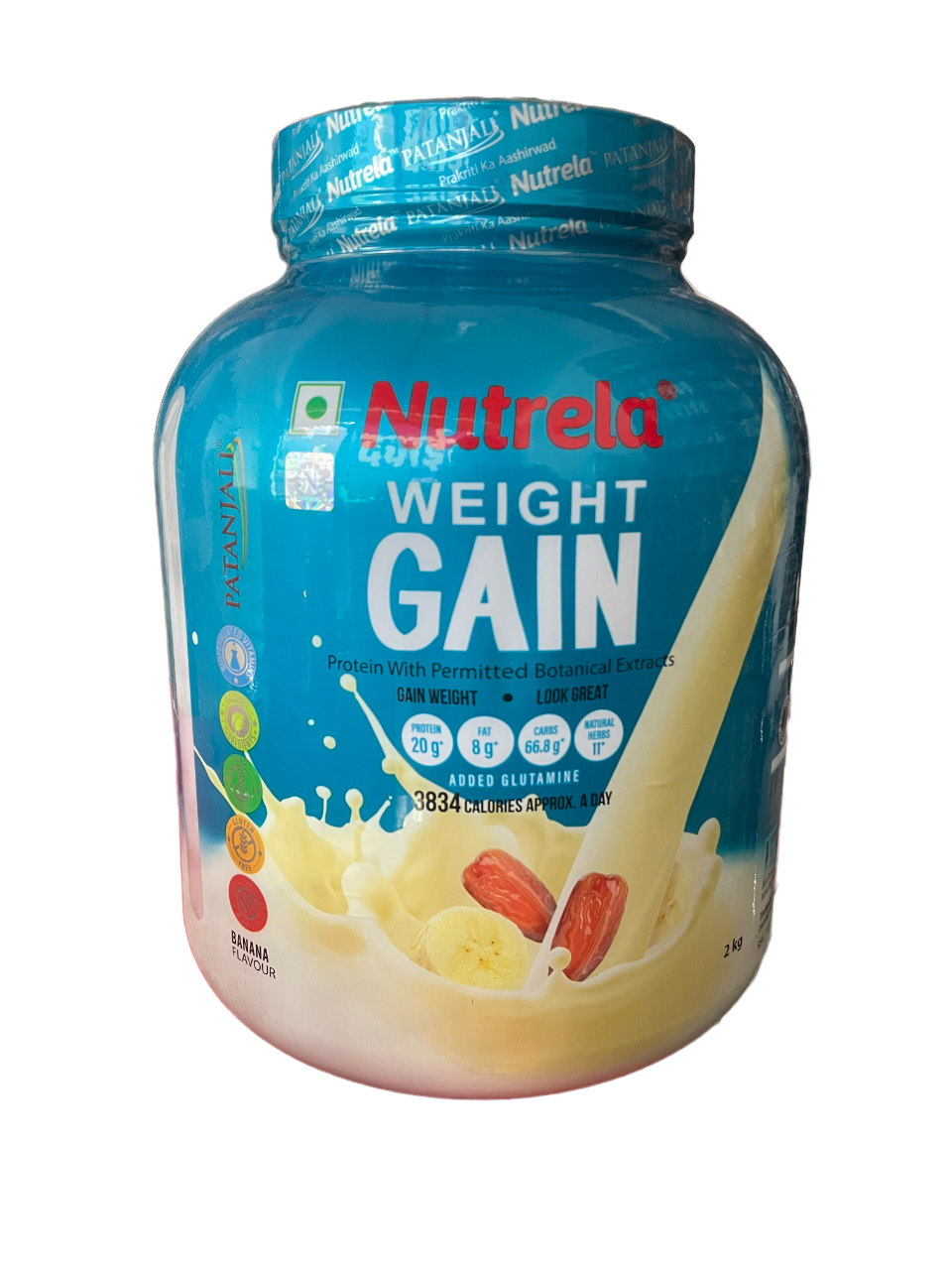 Nutrela weight Gain Protein With Botanical Extract Banana Flavour 2KG By Patanjali
