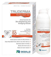 Regaliz Truderma Sunscreen SPF 50 GelRegaliz Truderma Sunscreen Gel offers the best protection from harmful sun rays that damage the skin. Its anti-aging properties prevent wrinkle formation and eliminate the fine lines on the skin. Light in texture and waterproof, the Regaliz Truderma Sunscreen Gel gives the skin a smooth, matte-like finish, Truderma Sunscreen Price, Truderma Sunscreen MRP, Truderma Sunscreen Result, Truderma Sunscreen SPF Rating, Truderma Sunscreen PA Rating. Truderma Sunscreen In Hindi 